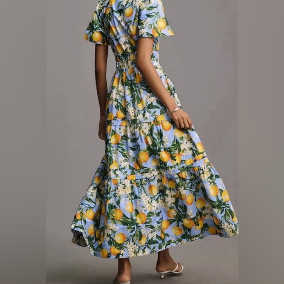 Anthropologie Somerset Maxi Dress Lemon Print XL - Picture 3 of 7